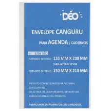 Envelope canguru em sarja 015 com tarja lateral formato externo 150 x 210 mm (tarja 12 mm) (Ref. 3256)