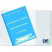 Capas Plásticas P/ caderno BROCHURÃO (capa dura)  recomendável p/ cadernos capa dura c/ 48 ou 96 folhas (Ref. 605) - Embalagem com 5 ou 50 unidades