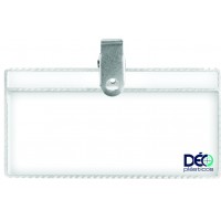 Identificadores - Transparentes c/ clips - Pequeno c/ clips fixo e impresso  (Ref. 613) - Embalagem com 50 unidades