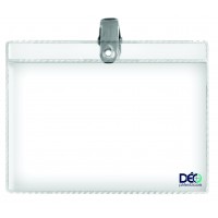 Identificadores - Transparentes c/ clips - Grande c/ clips fixo e impresso  (Ref. 614) - Embalagem com 50 unidades