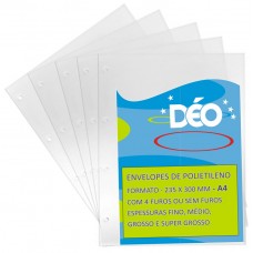 Envelopes de Polietileno A4 - Grosso c/ 4 furos (Ref. 475) - Embalagem com 400 unidades