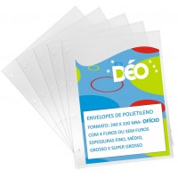 Envelopes de Polietileno Ofício - Pacotes Práticos De Envelopes - Fino c/ 4 furos (Ref. 666) - Embalagem com 50 unidades