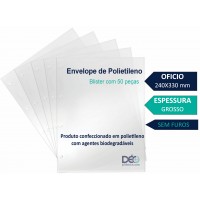 Ref 668S/F _ Envelopes de Polietileno Ofício - Grosso s/ furos - Embalagem blister com 50 unidades