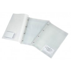 Pasta Catálogo Ofício - Capa transparente c/ visor, 10 envelopes médios e 4 colchetes (Ref. 803)