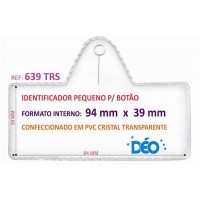 Identificadores p/ Botão - Transparente ou coloridos - Pequeno p/ botão c/ impresso  (Ref. 639) - Embalagem com 50 unidades
