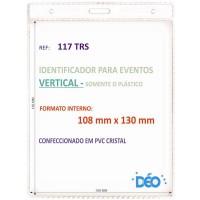 Identificadores - Transparentes s/ acessórios - Vertical - s/ cordão / clips  (Ref. 117) - Embalagem com 50 unidades