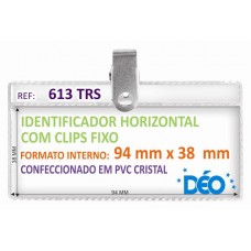 Identificadores - Transparentes c/ clips - Pequeno c/ clips fixo e impresso  (Ref. 613) - Embalagem com 50 unidades