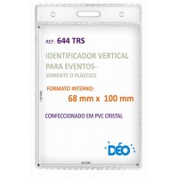 Identificadores - Transparentes s/ acessórios - Vertical - s/ cordão / clips  (Ref. 644) - Embalagem com 50 unidades