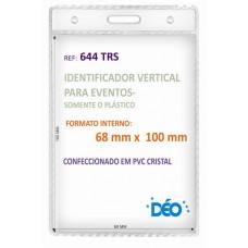 Identificadores - Transparentes s/ acessórios - Vertical - s/ cordão / clips  (Ref. 644) - Embalagem com 50 unidades