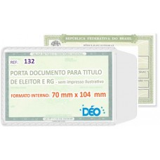 Porta Documentos - S/ impressos ilustrativos - P/ RG (identidade) e título de eleitor (Ref. 132) - Embalagem com 50 unidades