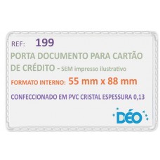 Porta Documentos - S/ impressos ilustrativos - P/ cartão de crédito. SUS e CPF (novo) s/ tampa (Ref. 199) - Embalagem com 50 unidades