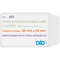 Porta Documentos - C/ impressos ilustrativos - P/ CPF (novo) / clube (maior) (Ref. 637) - Embalagem com 50 unidades
