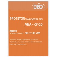 Protetores Transparentes - C/ aba - tipo envelope - C/ tampa - ofício (Ref. 618) - Embalagem com 50 unidades