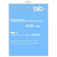 Protetores Transparentes - Em PVC com ilhós para pendurar - C/ tampa e ilhós - ofício (Ref. 619) - Embalagem com 50 unidades